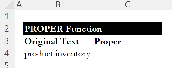Cell showing product inventory text